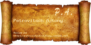 Petrovitsch Ajtony névjegykártya
