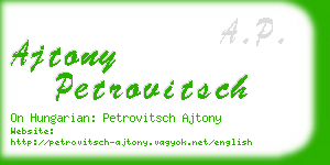 ajtony petrovitsch business card